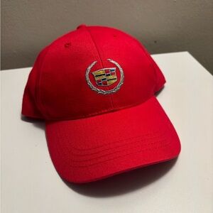 Cadillac Red Embroidered Logo Baseball Cap